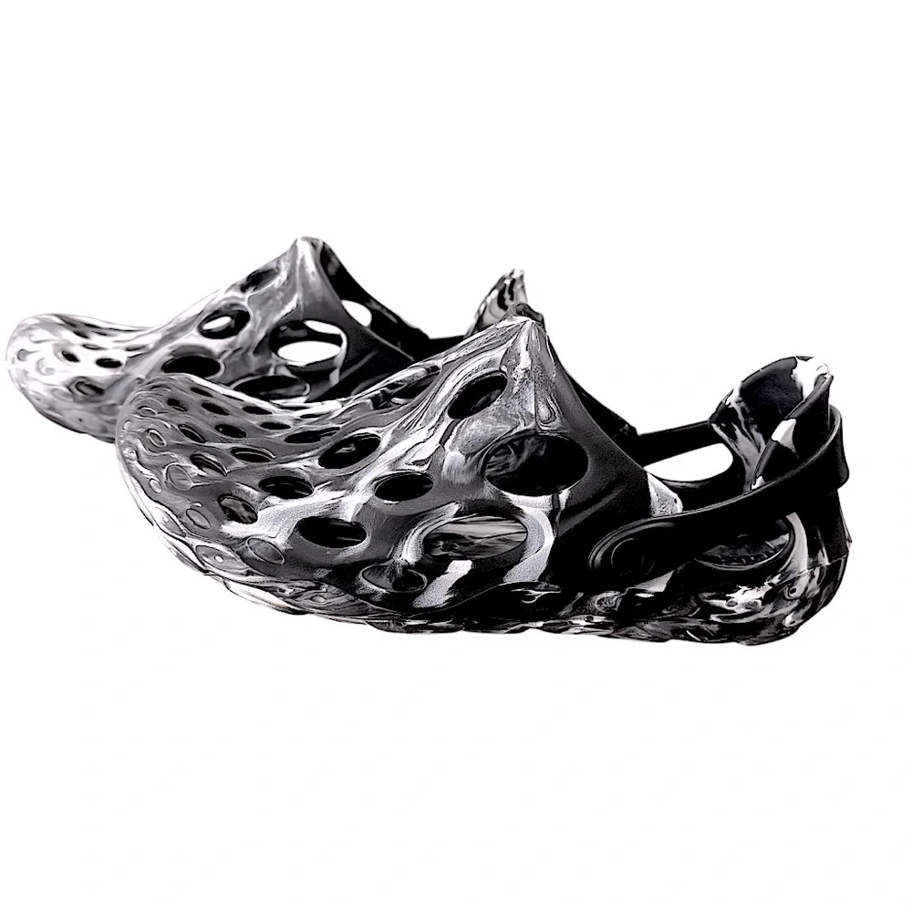 Merrell Hydro Moc Black White Marbled Slip On Water Shoe Heel Strap Size 8